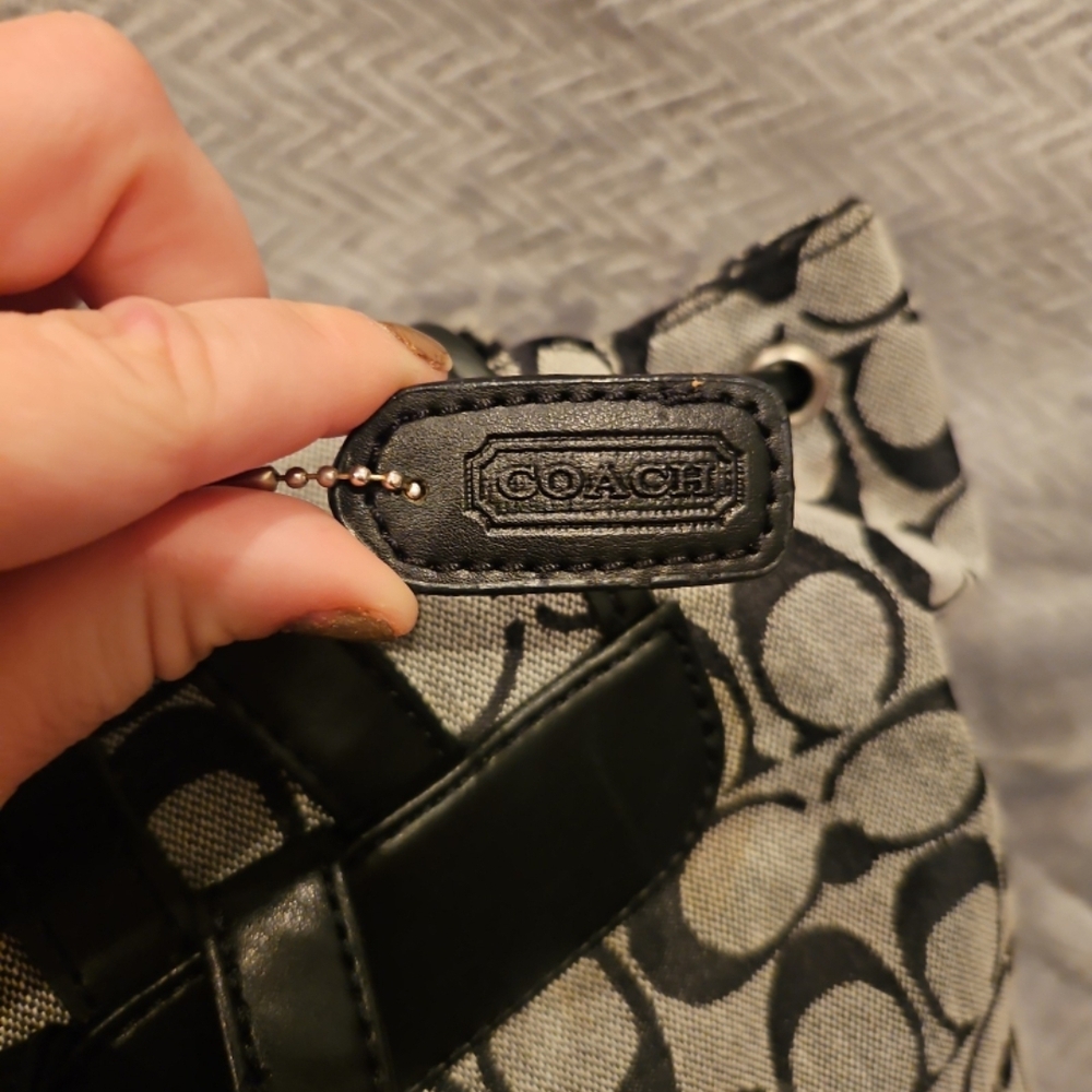 Coach Black and Gray Patterned Backpack - image 5